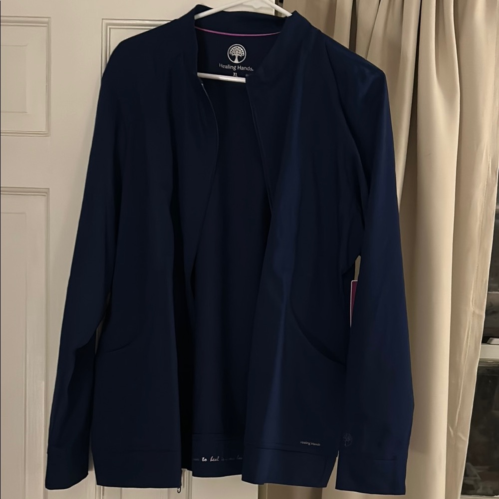 Healing Hands Women's XL Navy Scrub Jacket. NWT.